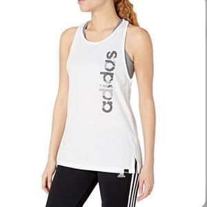 Adidas white boxed camo tank
